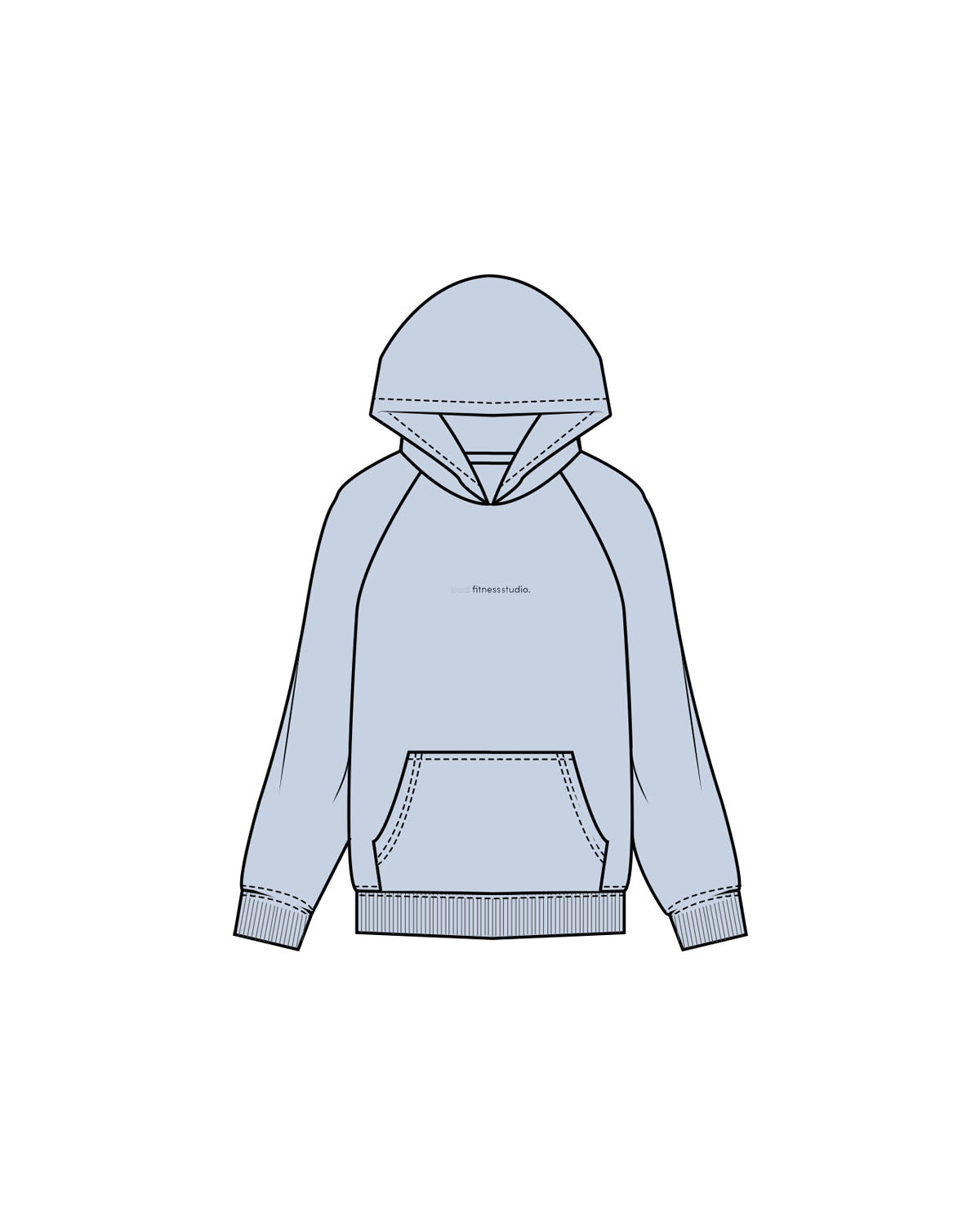The Mens Hoodie - Powder - Local Lagree - Center Chest & Center Back Stacked - Printed - Full Color