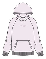 The Womens Hoodie - Orchid - SOUL YOGA - Center Chest - Printed - Tone on Tone