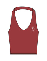 The Halter Tank - Red - Pilates Plus PB - Left Chest & Back Stacked - Printed - White