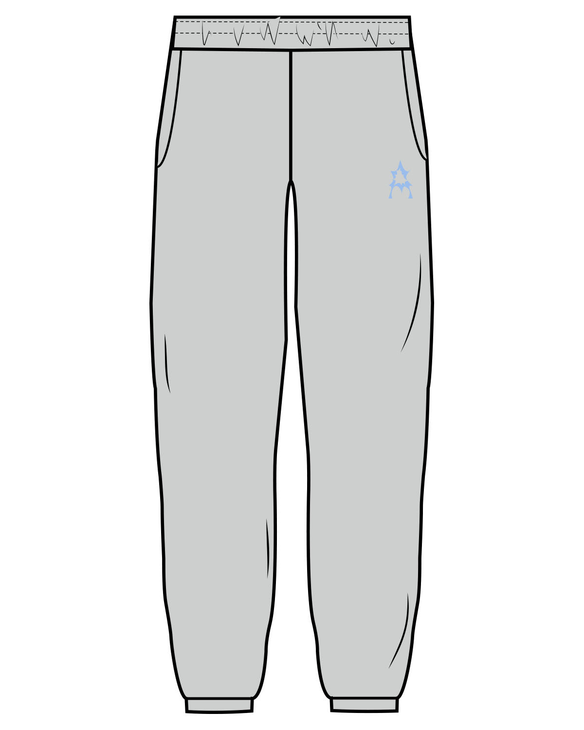 The Womens Sweatpants - Storm - Activate House - Left Leg - Printed - Blue