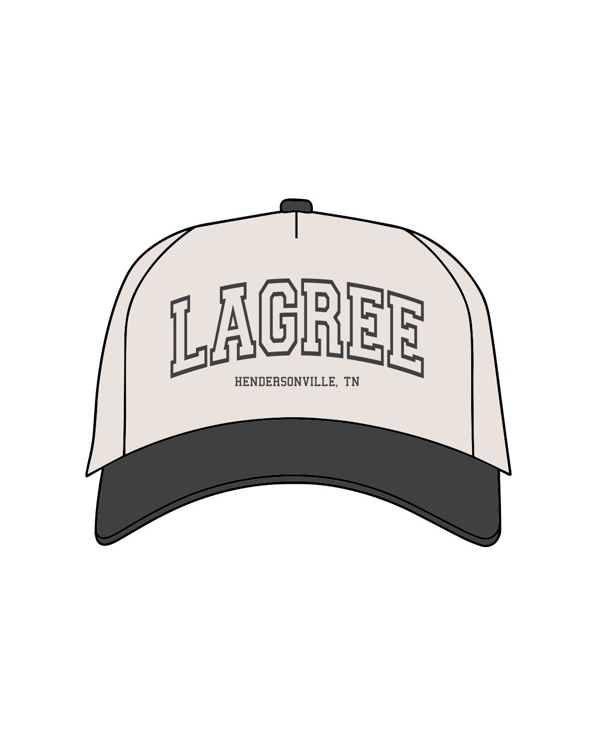 The Canvas Cap - Natural / Coal - D Lagree - Center Crown Stacked - Printed - Coal