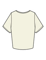 The Crop Tee - Butter - Sense Pilates - Center Chest Stacked - Printed - Blue