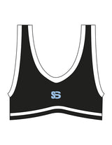 The Piped Bra - Black - Sweatshack - Center Chest - Printed - Blue