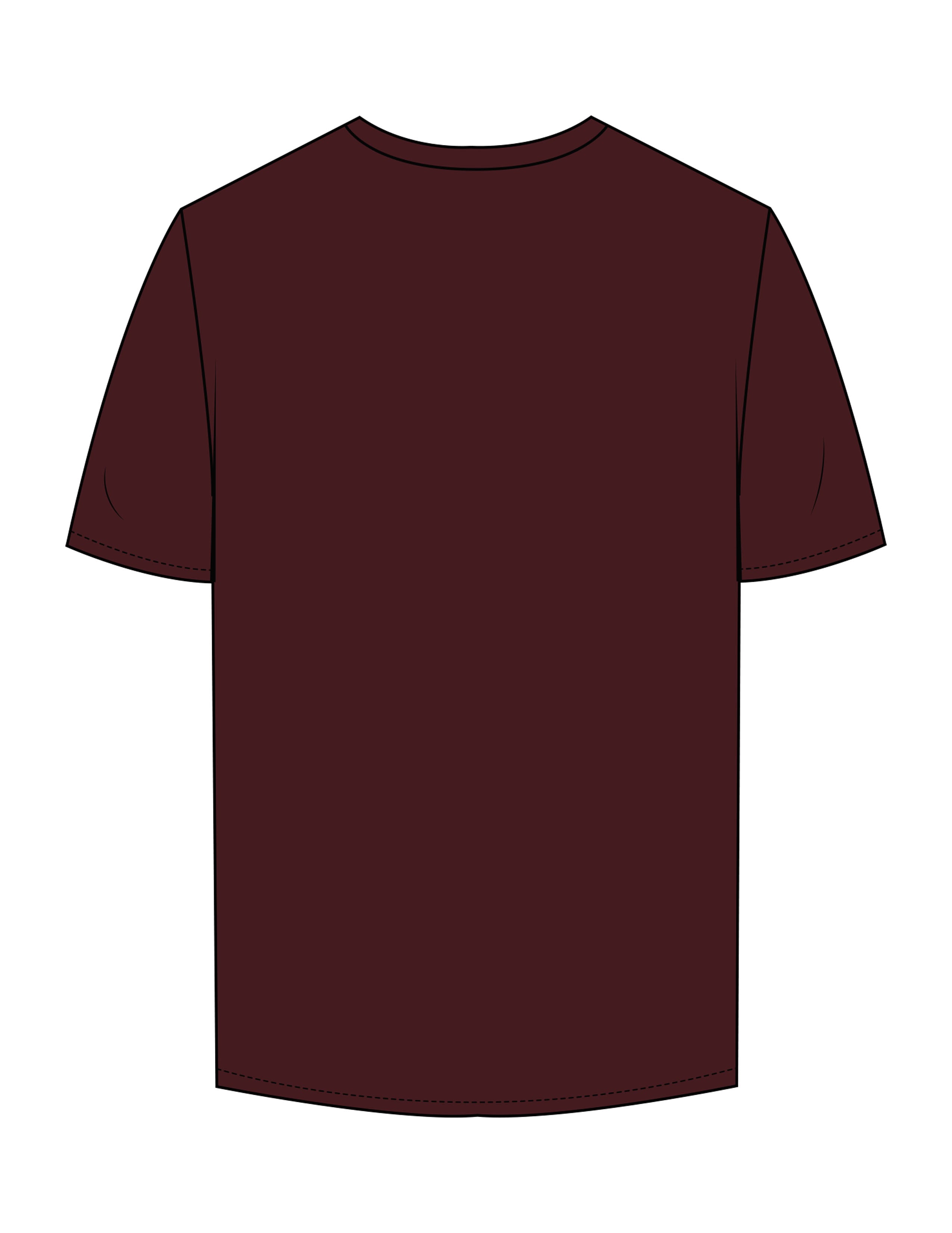 The Mens Tee - Maroon - Erabelle - Center Chest Stacked - Printed - White