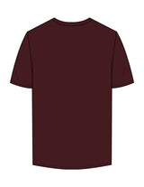 The Mens Tee - Maroon - Erabelle - Center Chest Stacked - Printed - White