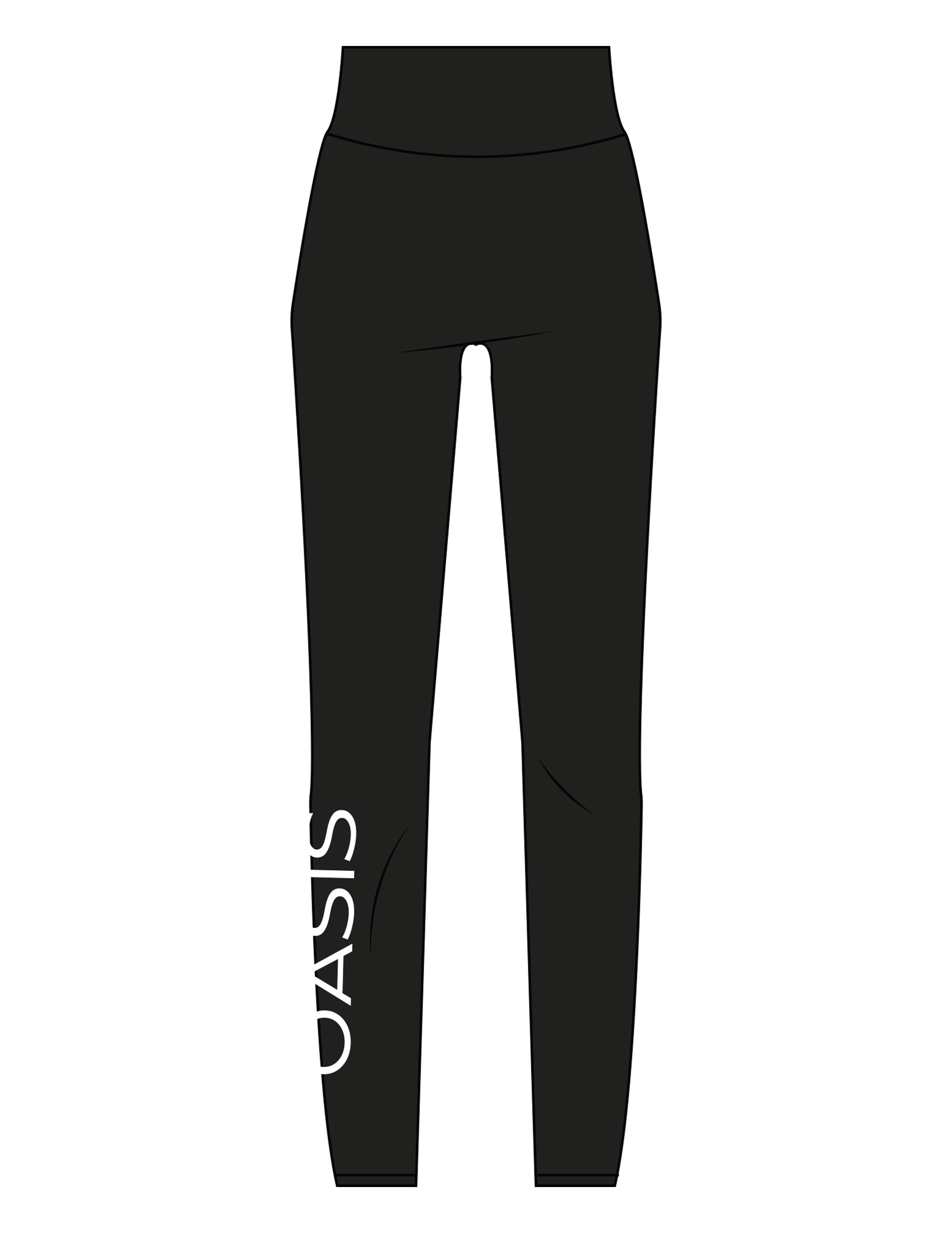 The Basic Legging - Black - OCWC - Right Leg - Printed - White