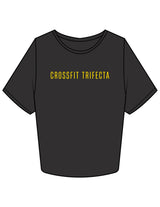 The Crop Tee - Charcoal - Crossfit Trifecta - Center Chest & Full Back - Printed - Full Color