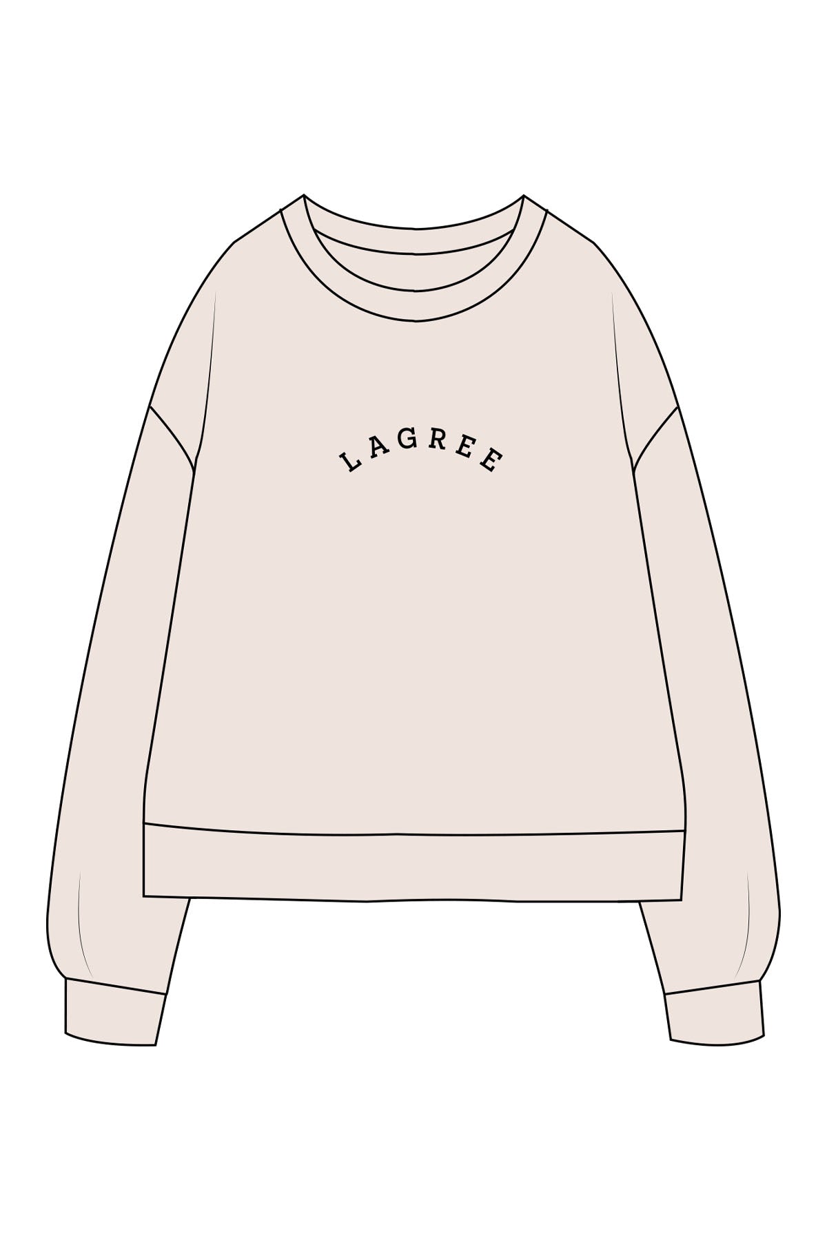 The Recycled Unisex Crewneck - Polar - Studio Lagree - Chest Arc & Back Neckline - Printed - Black