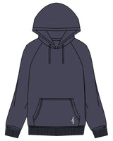 The Mens Heavyweight Hoodie - Midnight - SOUL YOGA - Front Bottom Pocket - Embroidered - Off White