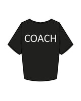 The Crop Tee - Black - Fitbody - Left Chest Stacked & Back Center "COACH" - White