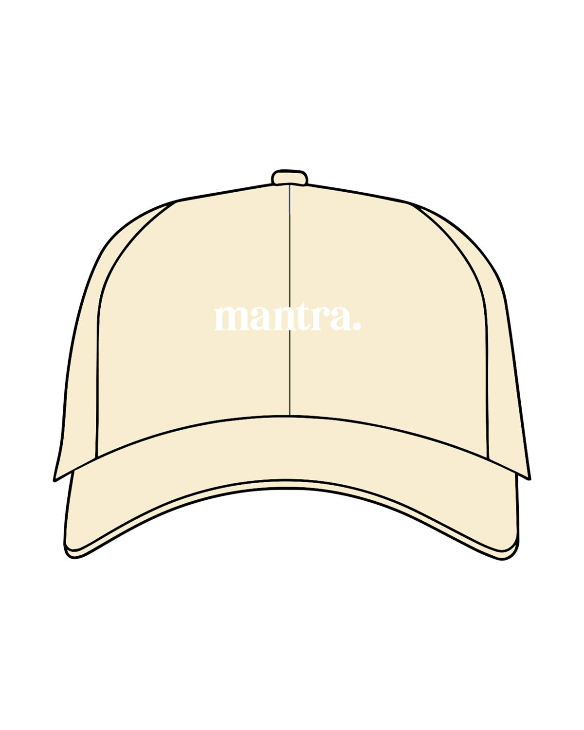 The Dad Hat - Light Yellow - Mantra - Center Crown - Embroidered - White