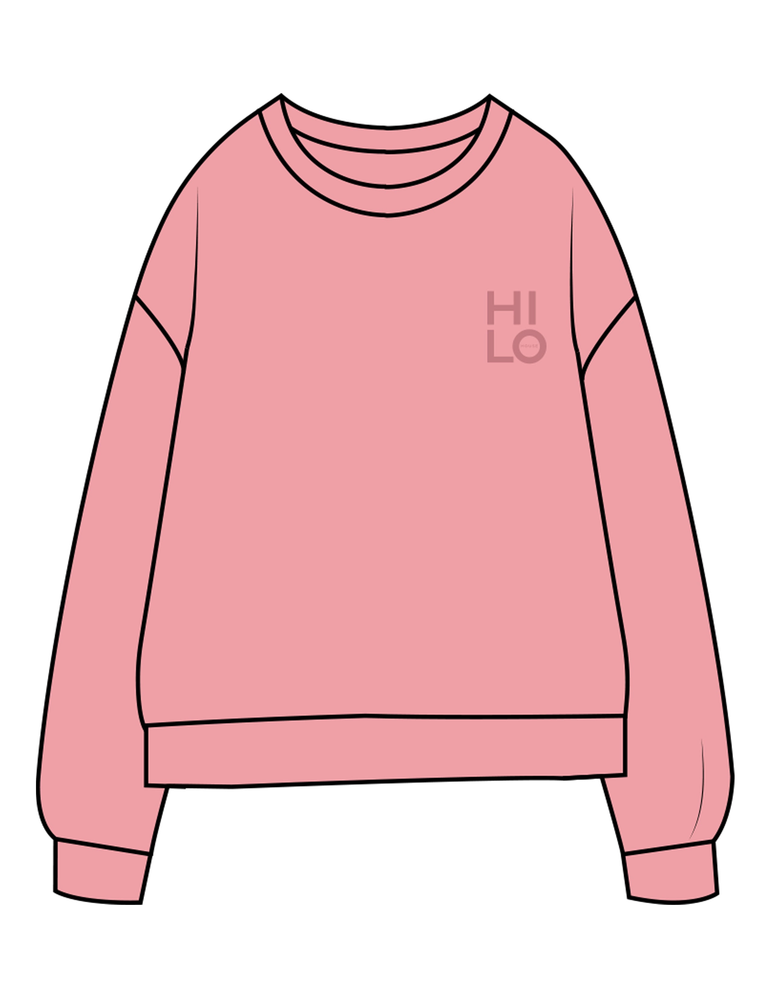 The Midweight Unisex Crewneck - Washed Pink - HiLo - Left Chest & Back Stacked "SORRY" - Printed - Tone on Tone
