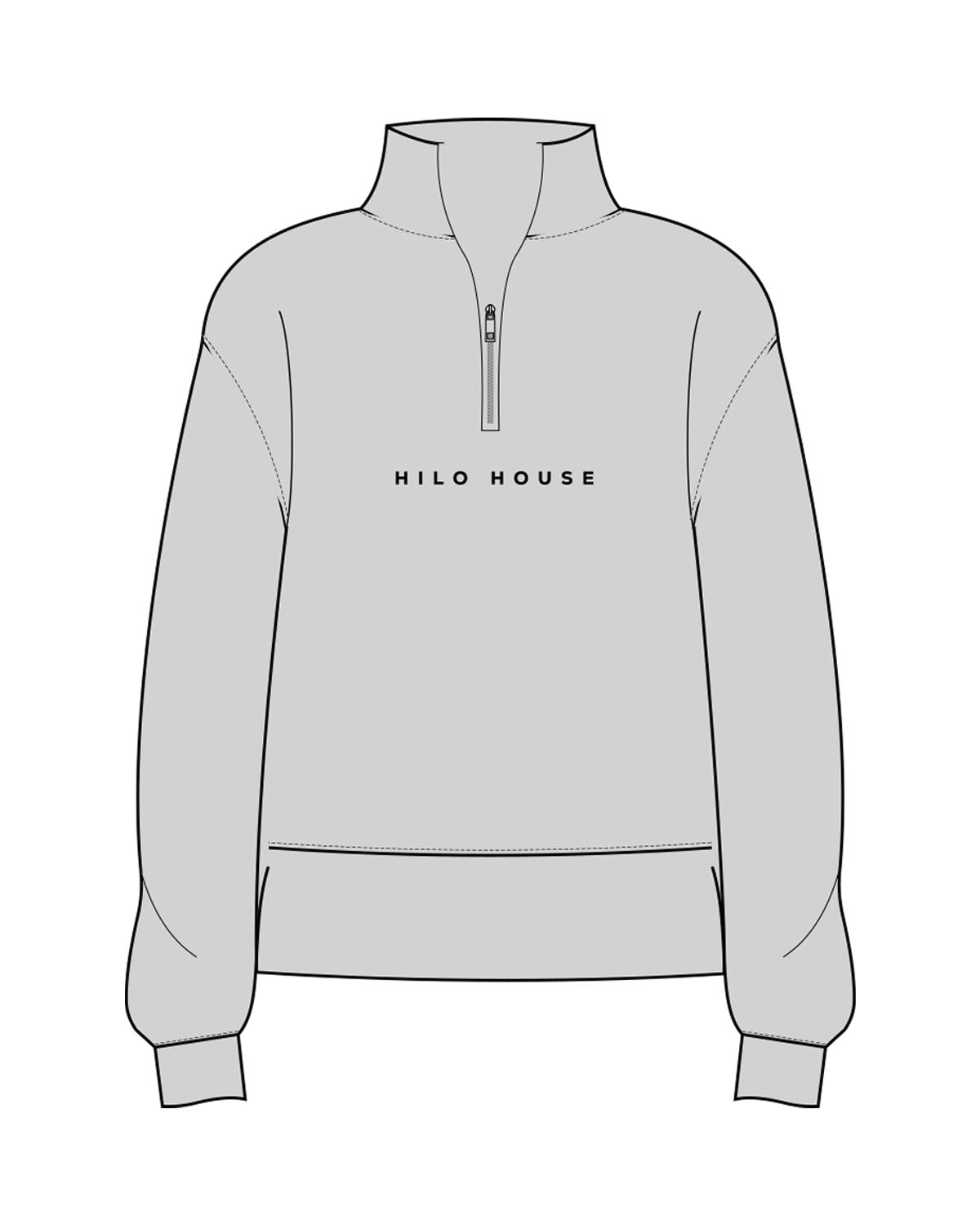 The Mens 1/4 Zip - Heather - HiLo - Center Chest - Printed - Black