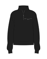 The Womens 1/4 Zip - Black - Neatly - Left Chest - White