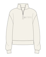 The Womens 1/4 Zip - Off White - Krista - Left Chest Stacked - Tone on Tone