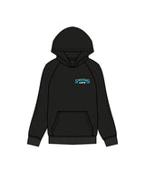 The Mens Hoodie - Black - Swamis Core - Left Chest Stacked & Back Image - Printed - Full Color