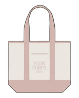 The Contrast Tote Bag - Natural / Light Pink - Flowcorps - Front Center Stacked - Light Pink