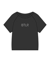 The Kids Heavyweight Tee - Washed Black - BTLR - Center Chest - Printed - Off White