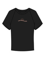 The Micro Rib Baby Tee - Black - SWS - Center Chest Wavy Text - Printed - Full Color