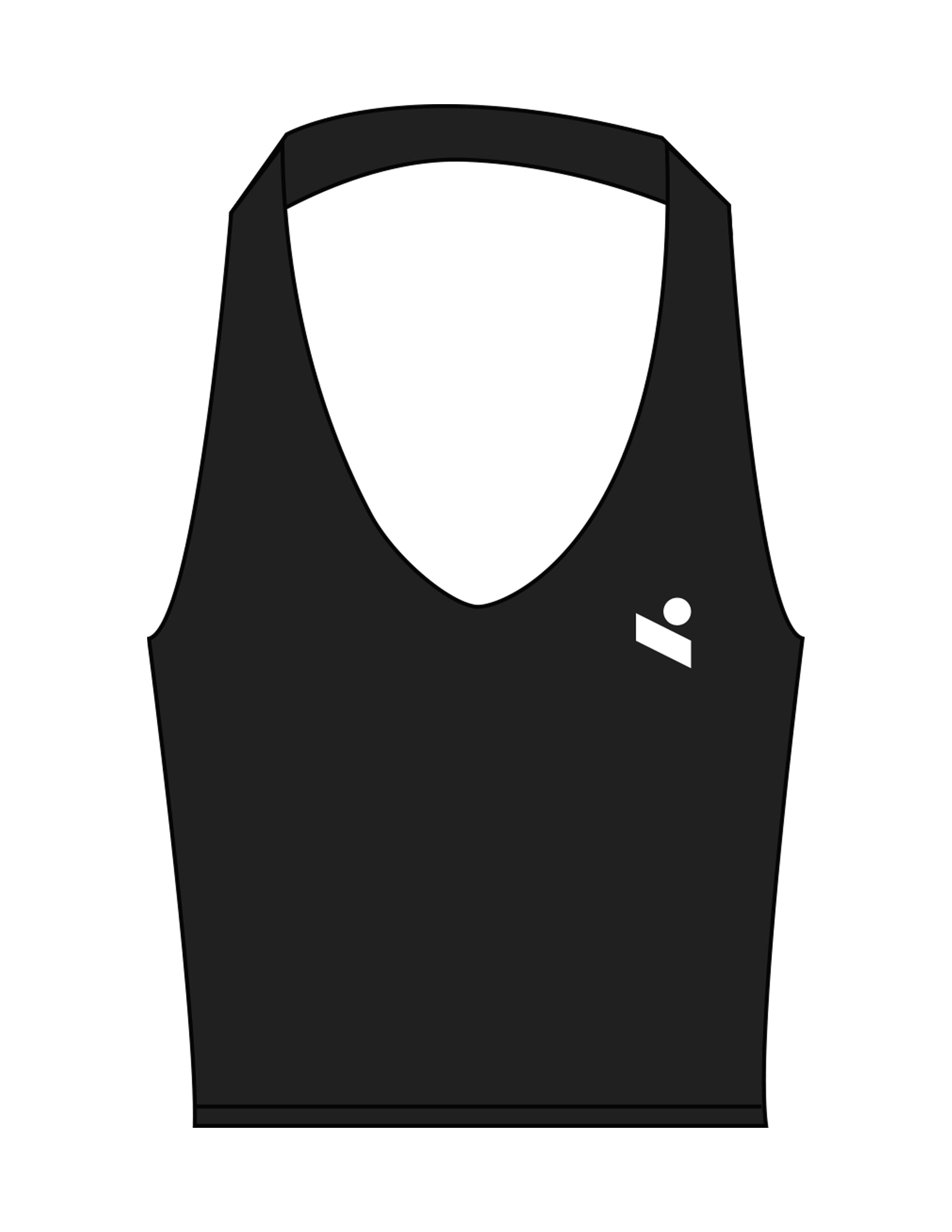 The Halter Tank - Black - Onyx Fit - Left Chest & Center Back - Printed - White