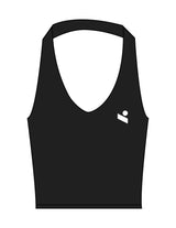 The Halter Tank - Black - Onyx Fit - Left Chest & Center Back - Printed - White
