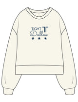 The Womens Heavyweight Crop - Off White - Tight Dallas - Center Chest & Center Back - Printed - Navy
