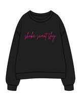 The Mens Crewneck - Black - Core Collective - Center Chest & Back Neckline - Printed - Hot Pink