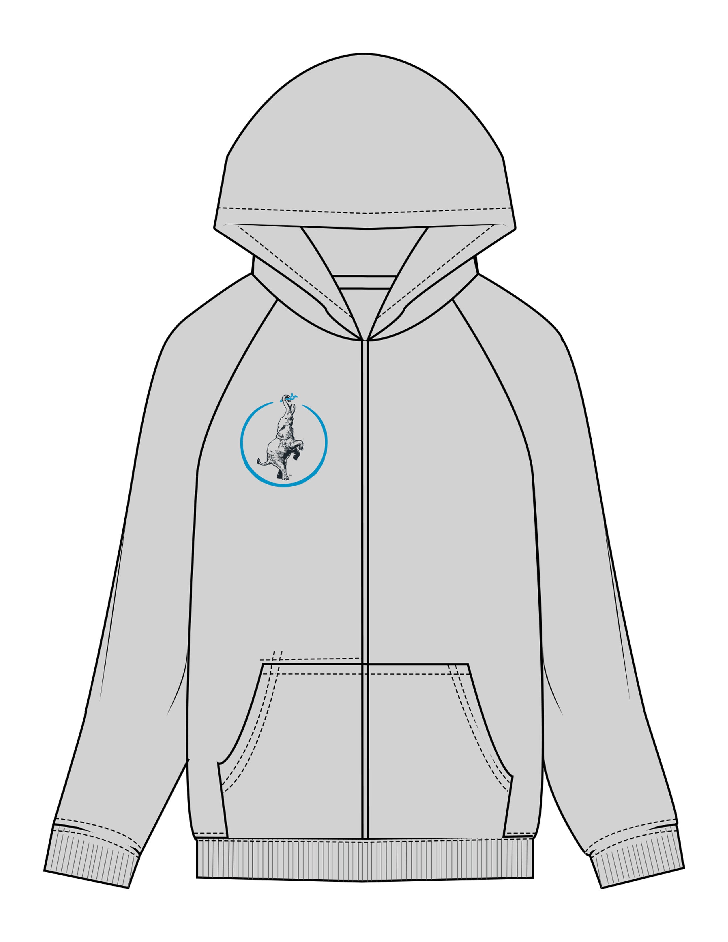 The Recycled Unisex Zip Hoodie - Heather - Reforming Foundations - Right Chest - Printed - Full Color