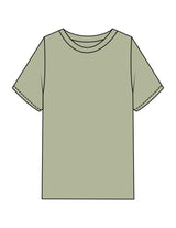 The Mens Heavyweight Tee - Pistachio - Komo Studio - Back Stacked - Printed - White