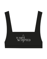 The Box Cut Bra - Black - Team Sculpted - Center Chest - Printed - White