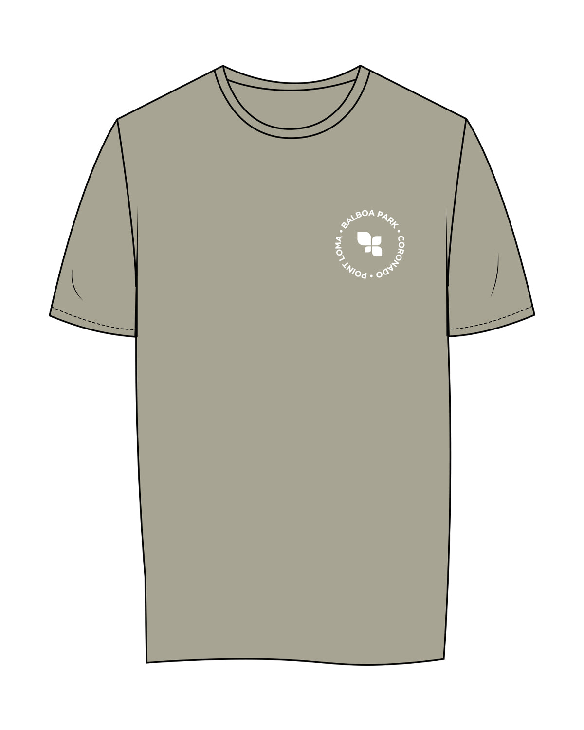The Womens Tee - Eucalyptus - FIT4MOMBalboa - Left Chest & Back Stacked - White