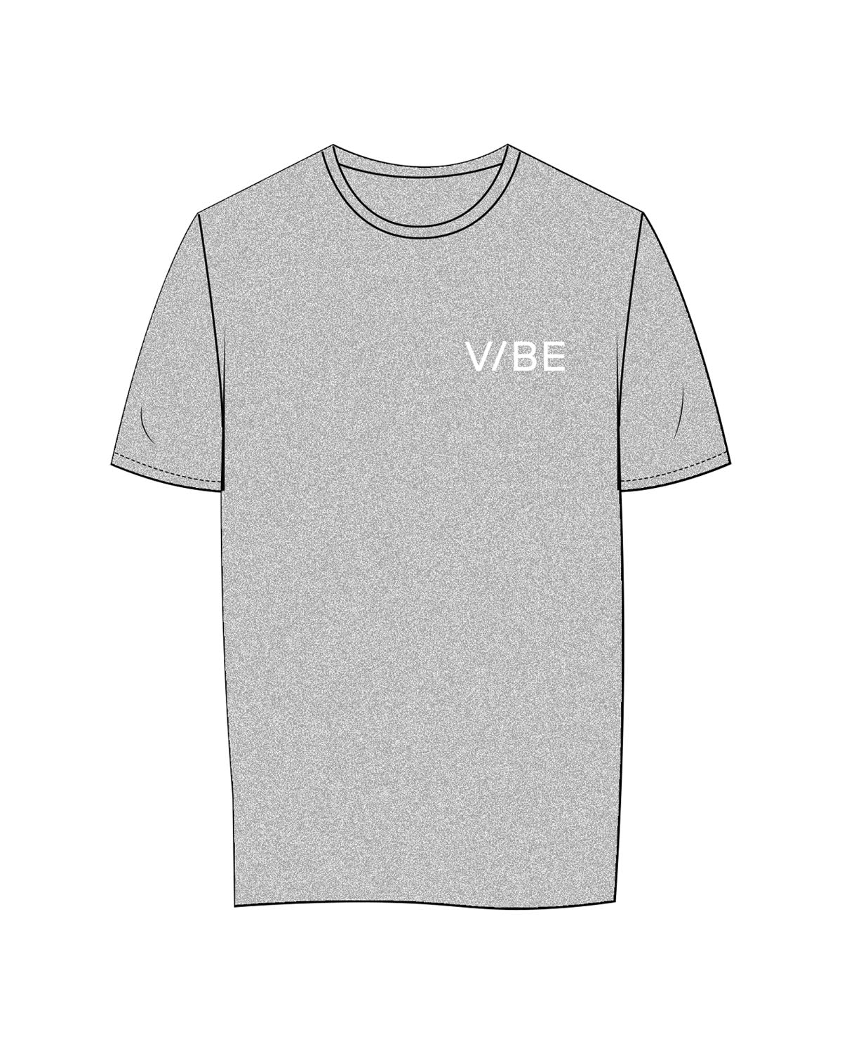 The Mens Tee - Heather - The Vibe - Left Chest - Printed - White
