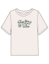 The Midweight Crop Tee - Ivory - CSB - Center Chest Stacked - Printed - Green