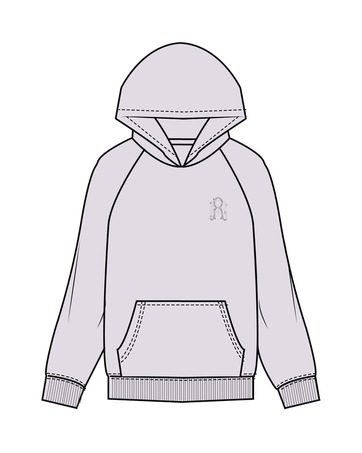 The Womens Hoodie - Orchid - Reboot - Left Chest - Embroidered - Charcoal