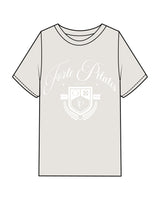 The Mens Heavyweight Tee - Washed Bone - Forte - Center Chest Stacked - White