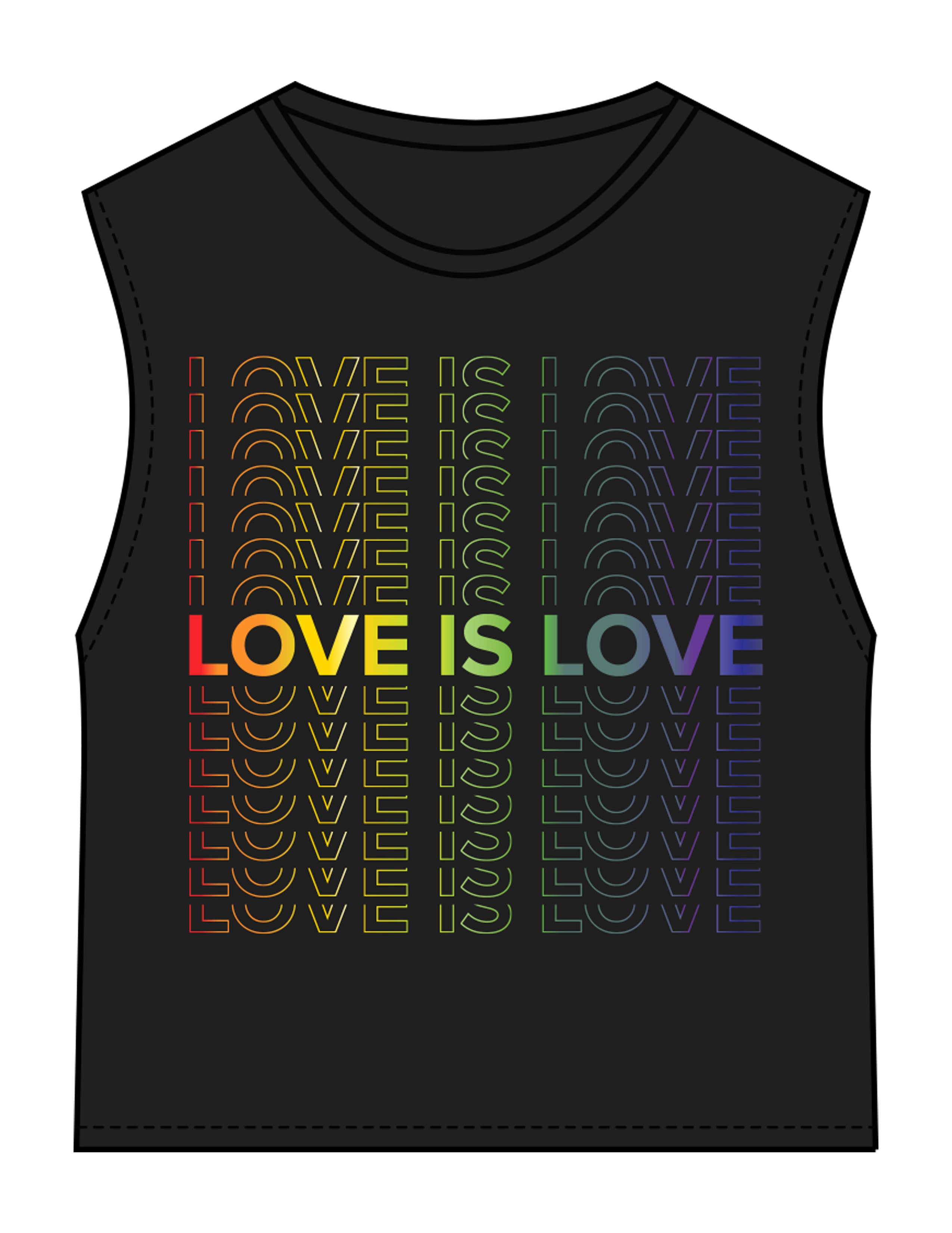 The Womens Classic Crop Tank - Black - Wicked Core - Front Stacked & Back Spine - Printed - Full Color