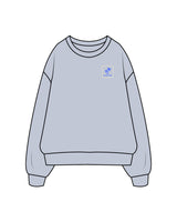 The Womens Crewneck - Powder - Shore Form - Left Chest Embroidered & Back Stacked Printed - Blue (5170ff)