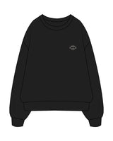 The Womens Crewneck - Black - Box Union - Left Chest & Back Stacked - Printed - Bone