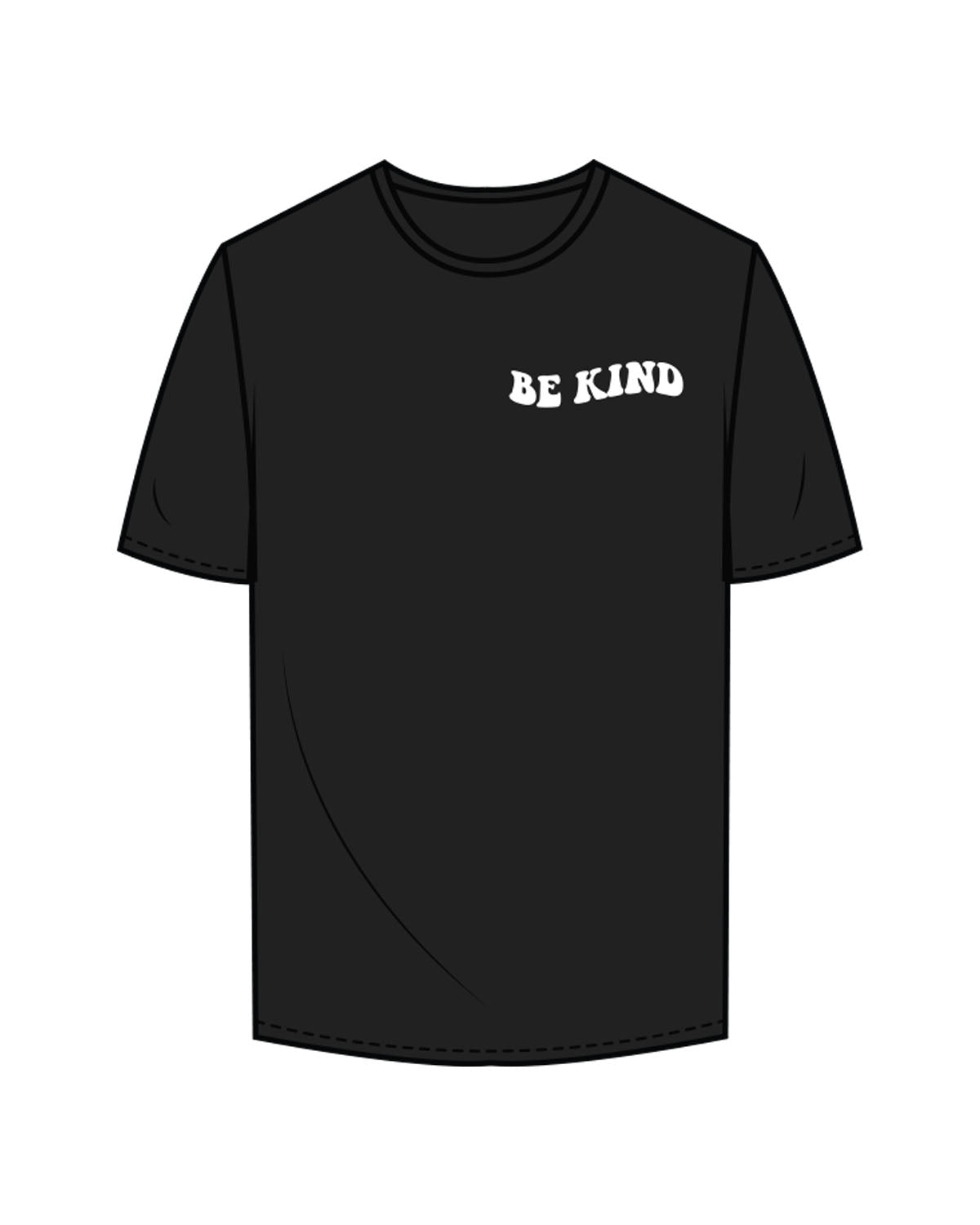 The Mens Tee - Black - Choice - Left Chest "BE KIND" - White