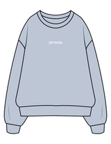 The Mens Crewneck - Powder - Zenwise - Center Chest - EMB - Puff - White