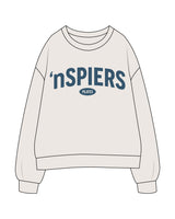 The Womens Crewneck - Bone - NSpiers - Chest Arc Stacked - Printed - Blue (35576e)