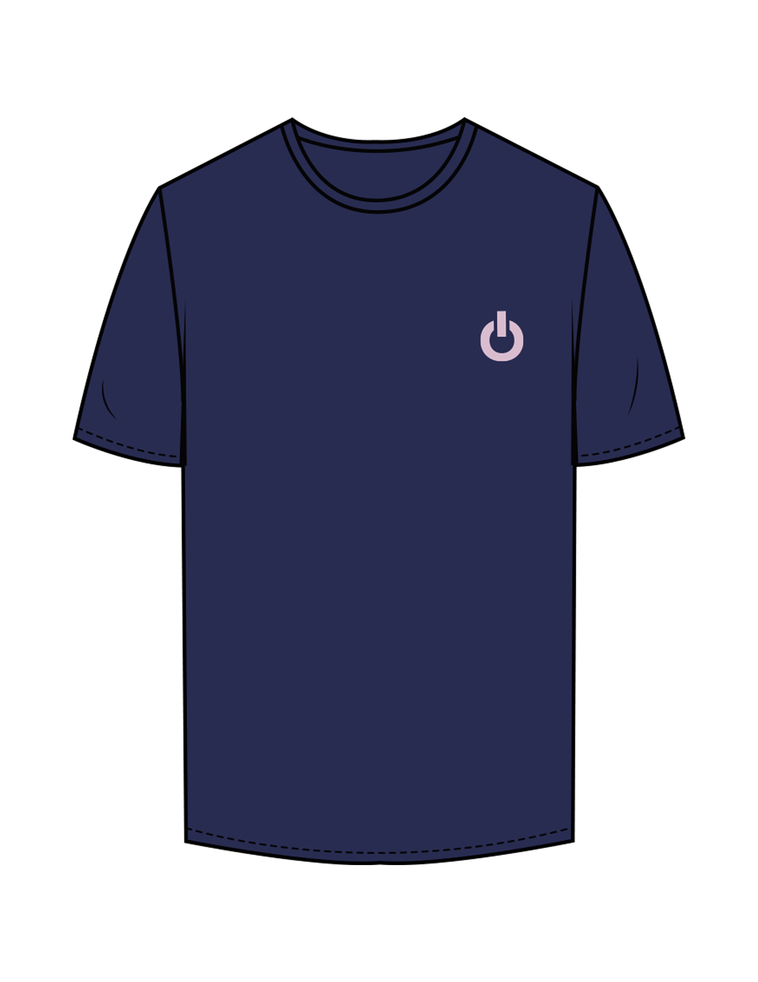 The Mens Tee - Cobalt - Powerhouse Fitness - Left Chest & Back Stacked - Printed - Pink