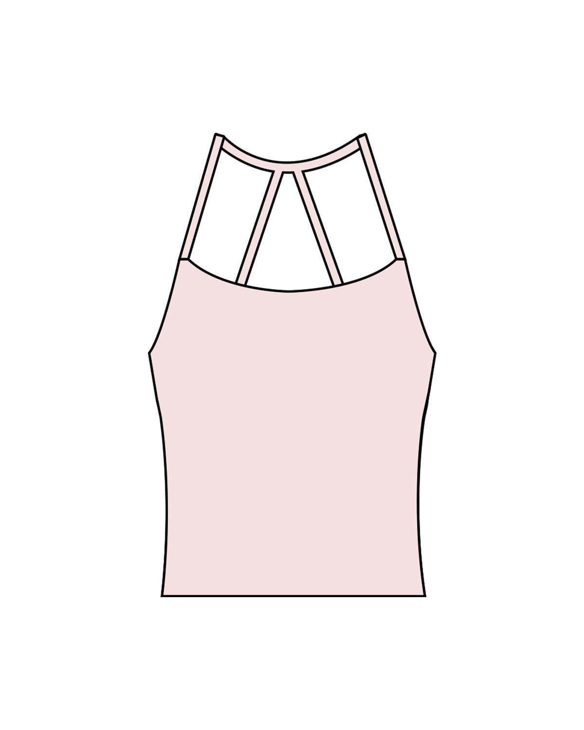 The Womens Sporty Tank - Pink - Poppys Pilates - Center Back Logo - Printed - White