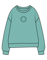 The Midweight Unisex Crewneck - Washed Mint - HiLo - Center Chest & Back Stacked - Printed - Tone on Tone