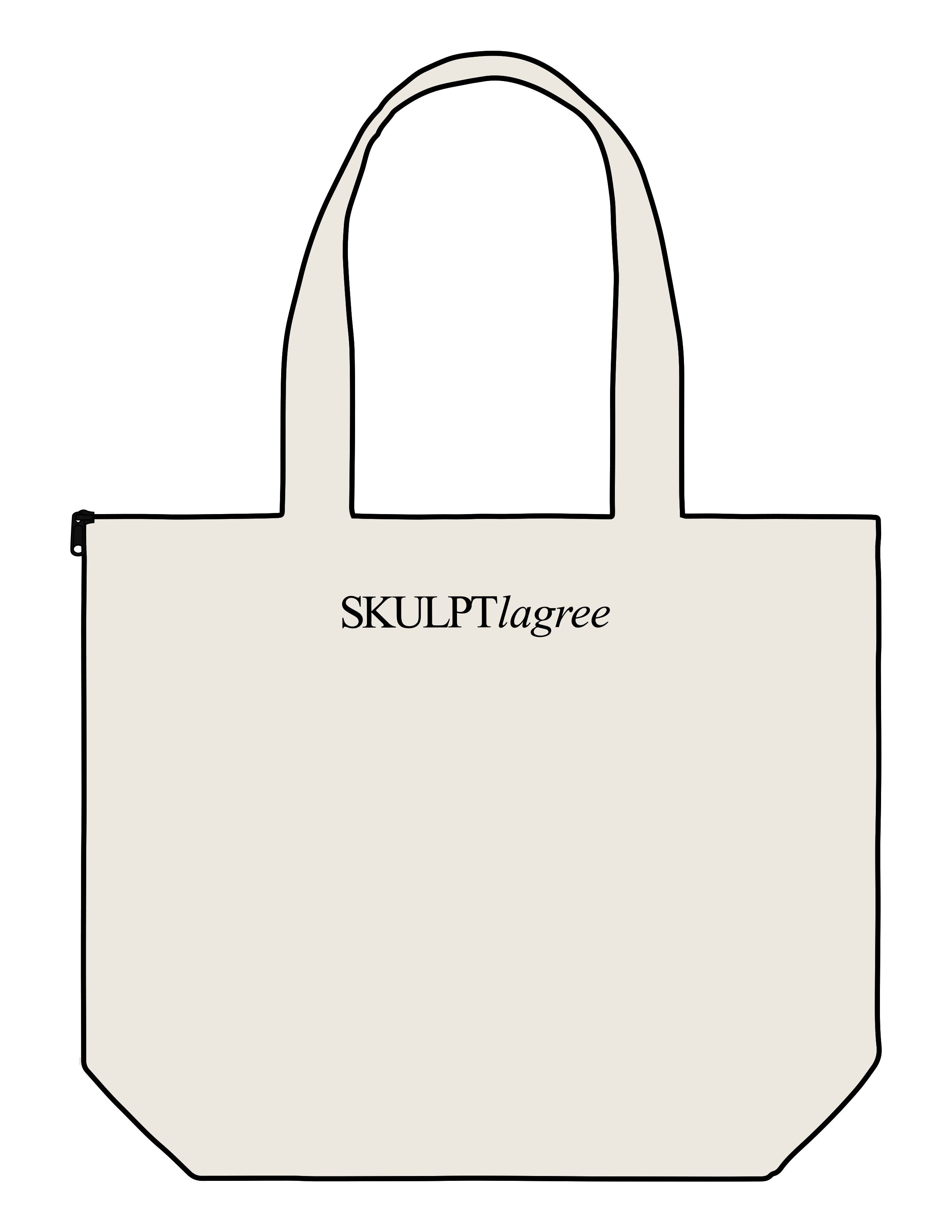 The Zipper Tote Bag - Natural - Skulpt Lagree - Upper Body - Printed - Black