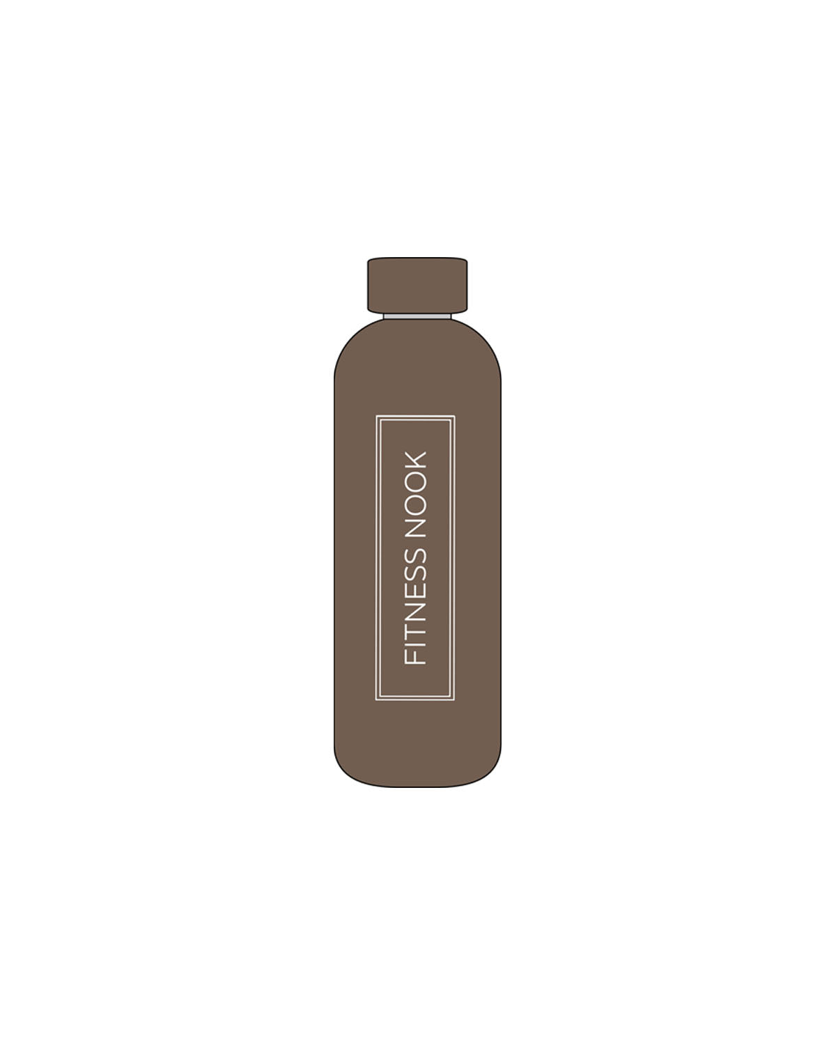 The Water Bottle - Coffee - Fitness Nook - Center Body - Printed - Full Color
