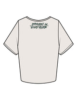 The Crop Tee - Bone - Fase Lagree - Front Bottom & Back Neckline - Printed - Evergreen