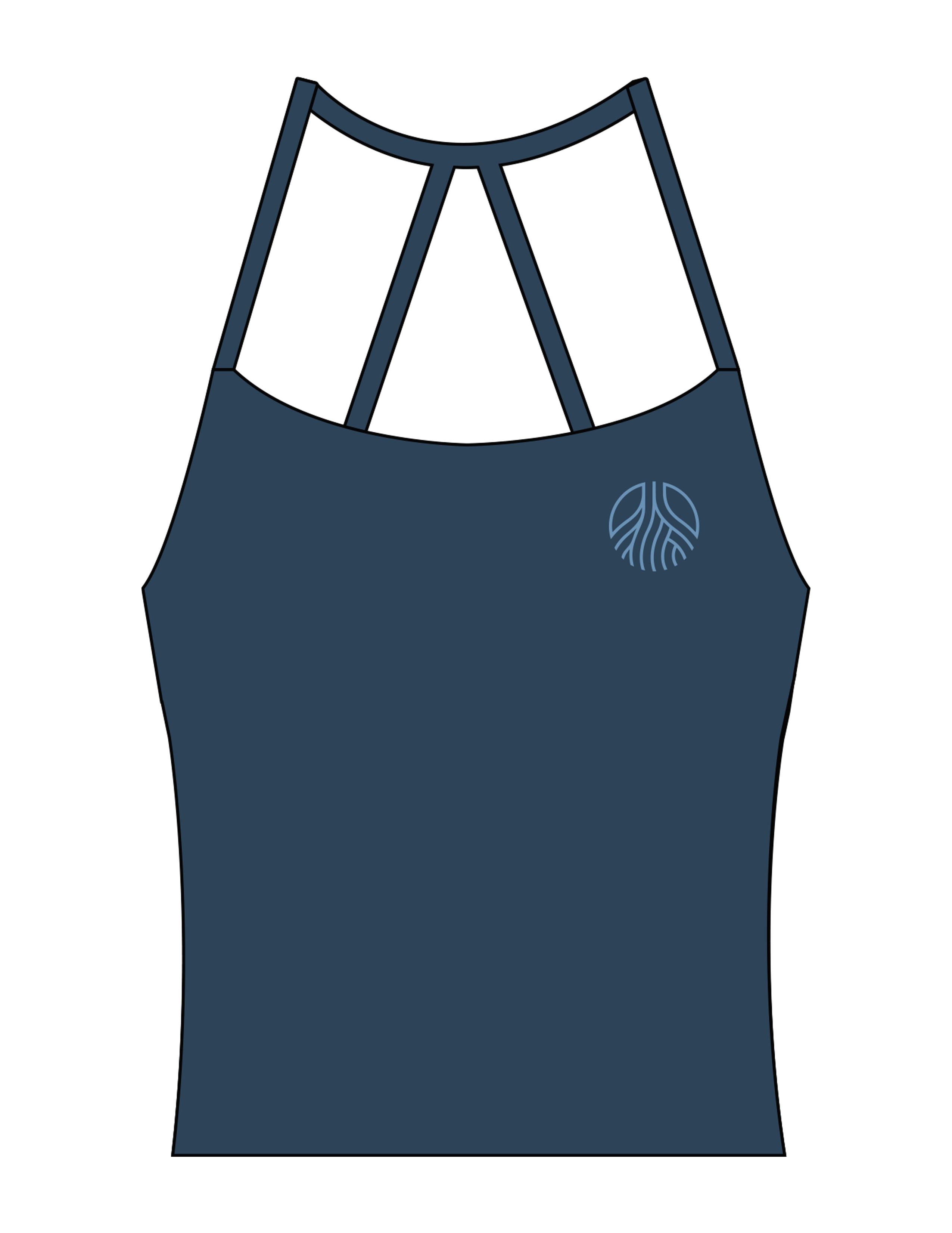 The Womens Sporty Tank - Navy - Sultivate - Left Chest & Center Back - Printed - Blue