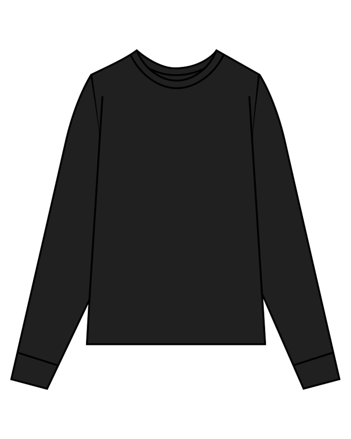 The Unisex Midweight Long Sleeve - Black - Pulse 712 - Full Back - Printed - Full Color
