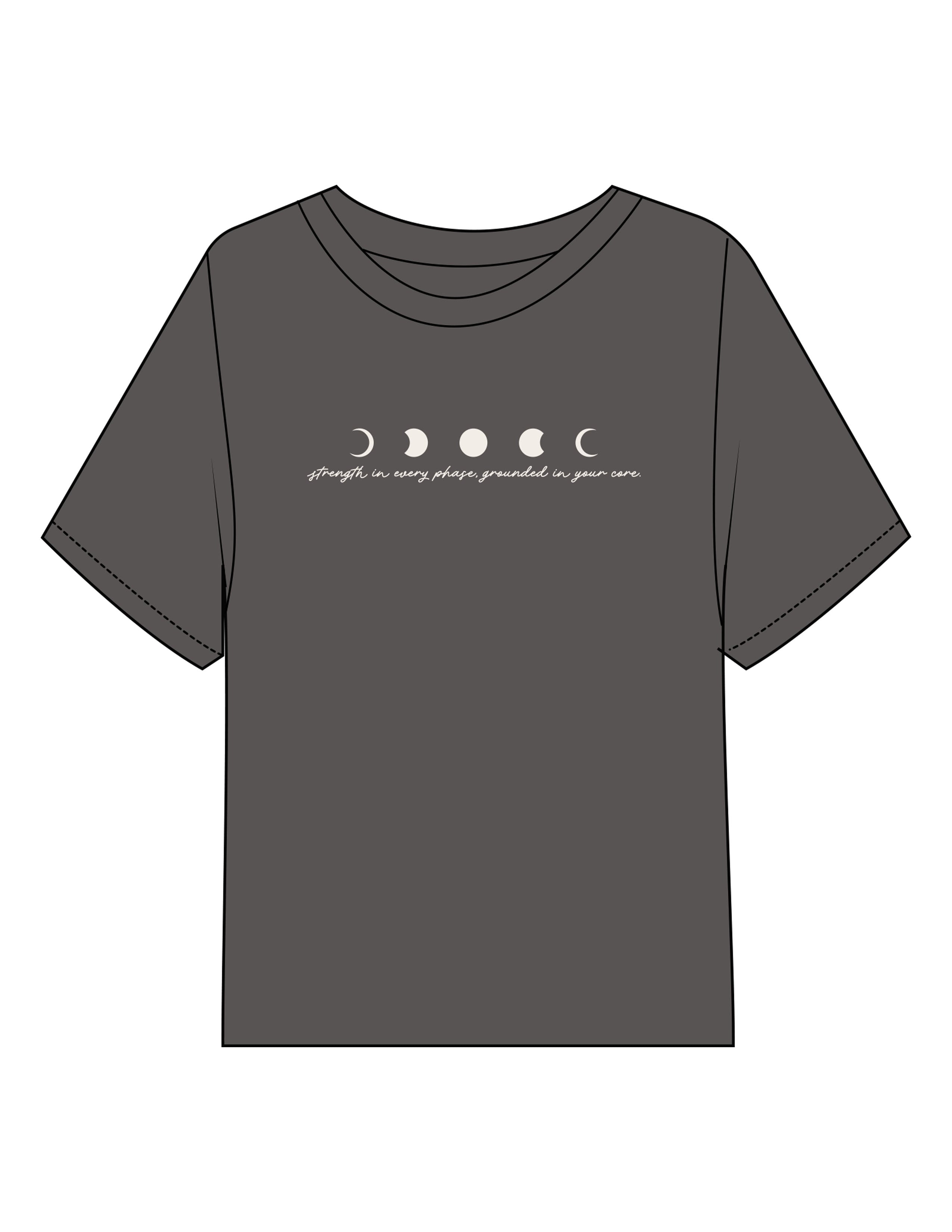 The Midweight Crop Tee - Pepper - Core Crown Point - Center Chest Stacked - Printed - Ivory